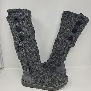UGG Australia Boots Classic Cardy Knitted Sweater Tall Snow US 11